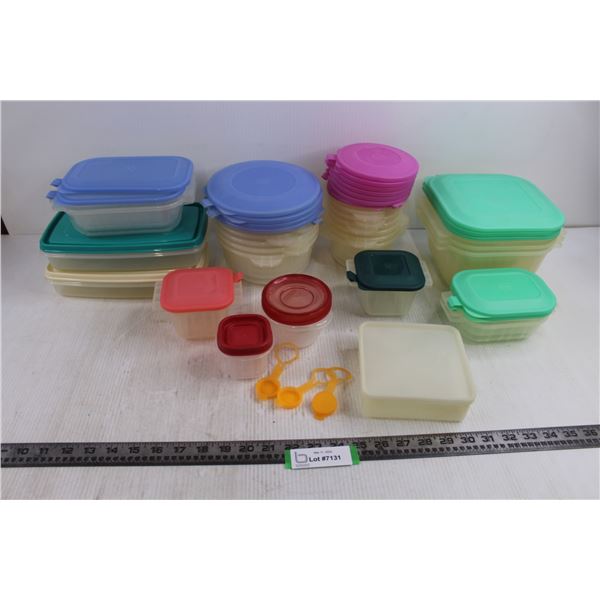 Plastic Food Storage Containers Lot (Tupperware & Rubbermaid - Some Vintage)