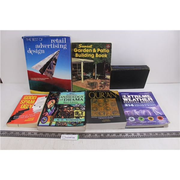 (7) Books (The Fountainhead, Interpretation of the Quran, Extreme Weather Survival)