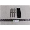 Image 1 : Set of 3 Throwing Knives with Holster - Each Knife 6" Long