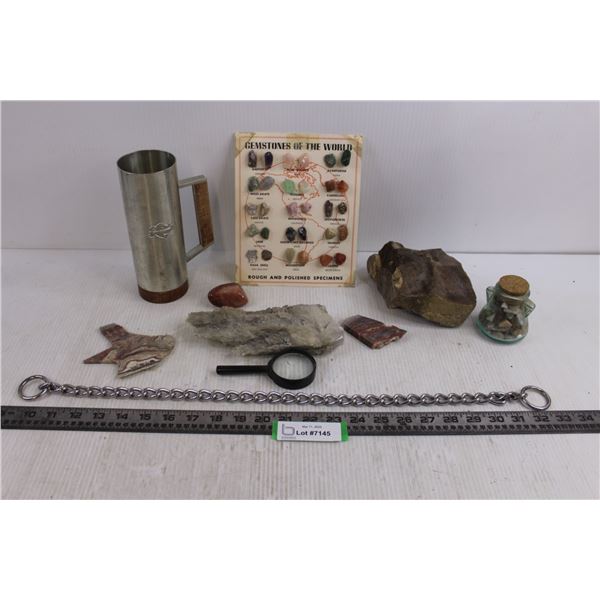 Rare Stones Collection, Gemstones of the World, Singapore Metal/Wood Beer Mug, Misc.