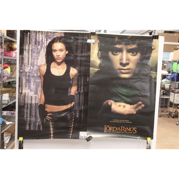 (2) Wall Posters (Jessica Alba "Dark Angel" 24" x 36" & Lord of the Rings 22.5" x 35")
