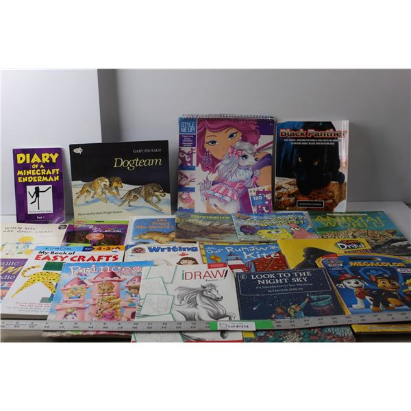 (17) Kids' Books- Spongebob Squarepants, Drawing Guides, Dogteam, Misc.