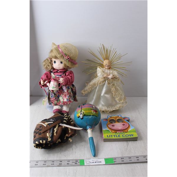 Angel Tree Topper- Powers On, Mexico Maraca, Rawlings 9 Inch Baseball Glove, Misc.
