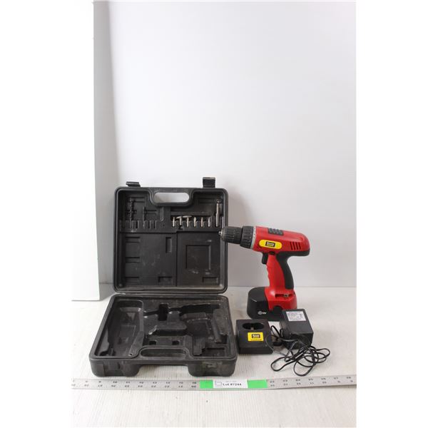 Western Rugged 18V Drill with Battery, Charger- Powers On & Case- As Is