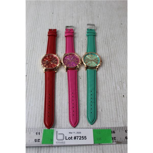 (3) Geneva Watches- As Is, Cannot Authenticate