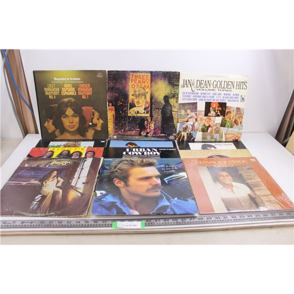 (12) Vinyl Records (Charley Pride, Oak Ridge Boys, Olivia Newton John)
