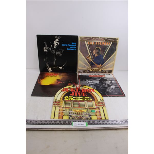 (5) Vinyl Records (George Thorogood, John Cougar Mellencamp, Rod Stewart)