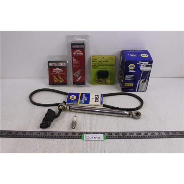 Automotive Lot (Napa Fuel Pump & Fan Belt 11053, Motomaster Battery Cable & Terminals, Archer Headli