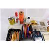 Image 2 : Assorted Hardware Lot, Shop Chemicals, Tape Rolls, Pens & Pencils, Misc. - CANNOT BE SHIPPED!!!