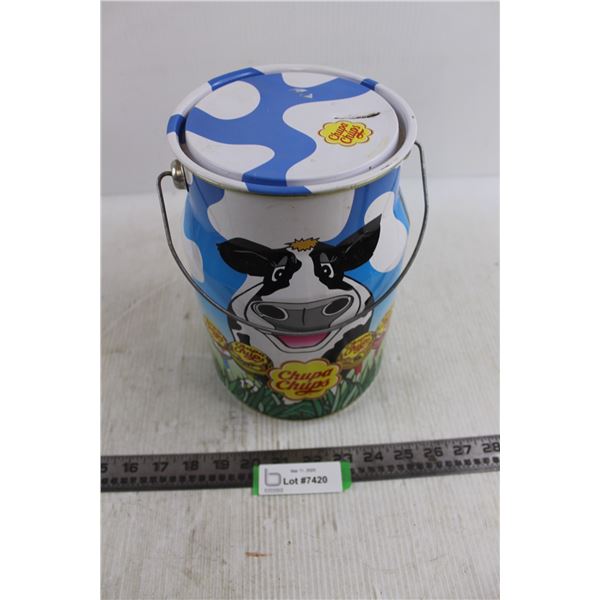 Chupa Chups Tin Home Made Coin Bank - Empty 9.5" Tall