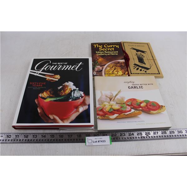 (4) Cooking & Recipe Books (Gourmet, Curry Secret, Garlic, Soups & Breads)