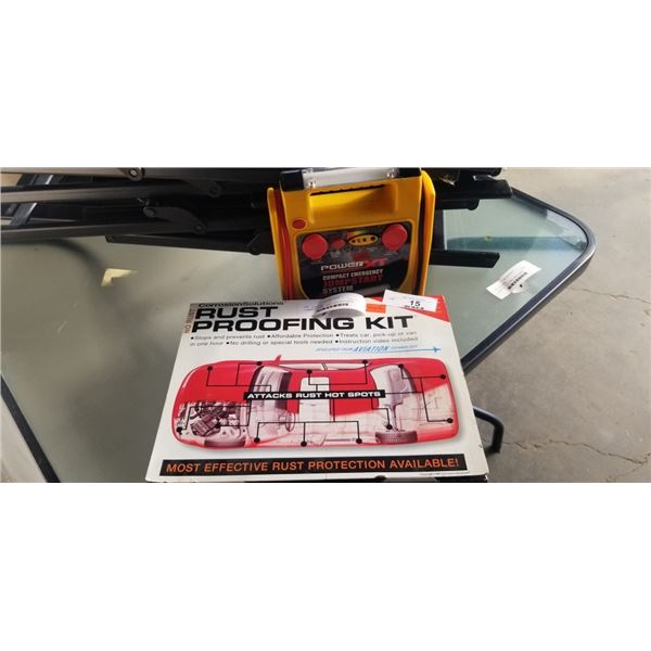 COMPACT POWER JUMP START SYSTEM AND RUST PROOFING KIT