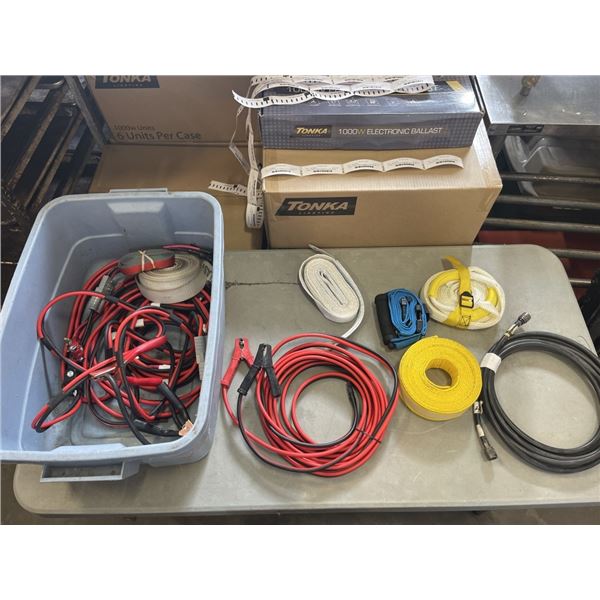 ASSORTED LIFTING STRAPS AND POWER CABLES