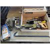 Image 1 : TRAY OF HAND SAWS, TORCH, CROW BAR ETC