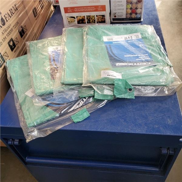4 NEW CERTIFIED 9X12 TARPS