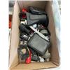 Image 3 : 2 BOXES AND BIN OF SHOP SUPPLIES AND TAPE