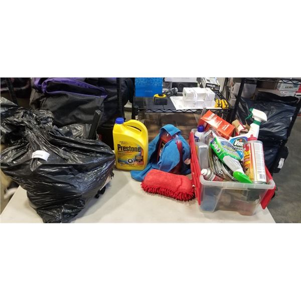 LOT OF AUTOMOTIVE CLEANERS AND SUPPLIES
