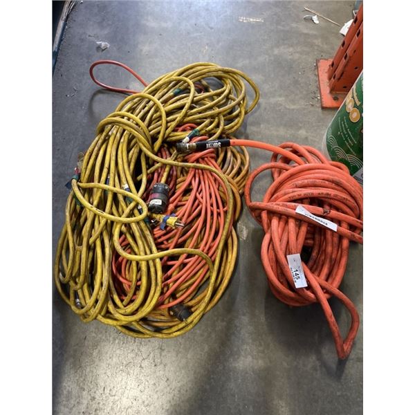 LOT OF EXTENTION CORDSAND AIR HOSE