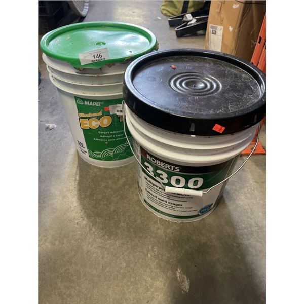 2 BUCKETS OF ADHESIVE MULTIPURPOOSE AND CARPET