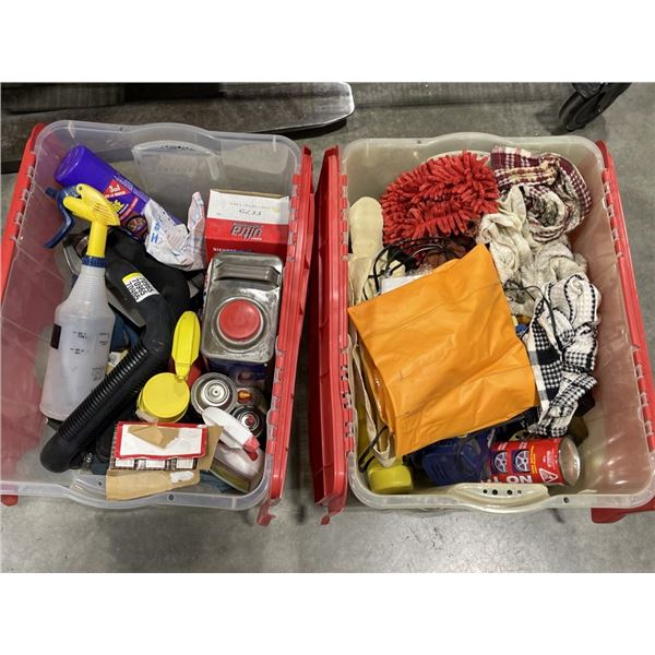 TWO TOTES OF AUTOMOTIVE/CAR CARE PRODUCTS