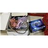 Image 2 : CRATE AND BOX OF ASSORTED ELECTRONICS, CABLES ETC.