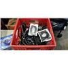 Image 3 : CRATE AND BOX OF ASSORTED ELECTRONICS, CABLES ETC.