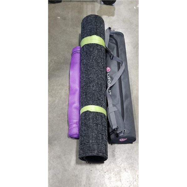 2 YOGA MATTS AND COMMERCIAL FLOOR MATT