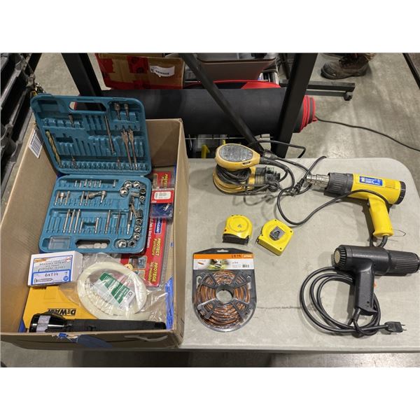 DEWALT SANDER, MAKITA KIT, HEAT GUN AND MORE