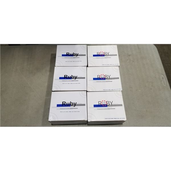 6 NEW PRIVACY LOCKING DOOR HANDLES US26D SATIN FINISH, 3 RIGHT HAND AND 3 LEFT HAND OPEN