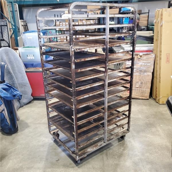 ROLLING BAKERS RACK WITH TRAYS