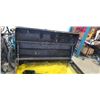 Image 2 : BLACK METAL CONTRACTOR BOX, WITH ASSORTED SHOP SUPPLY, RAIN GEAR ETC