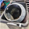 Image 2 : ROLLING WAREHOUSE BIN AND LARGE PLASTIC DRUM