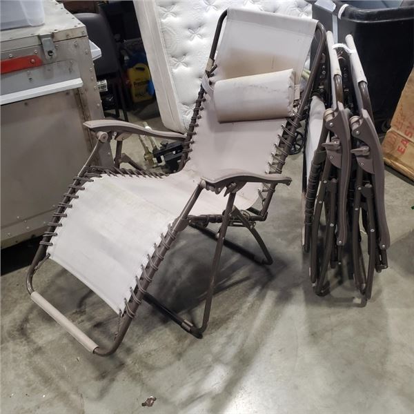 3 ZERO GRAVITY PATIO LOUNGE CHAIRS