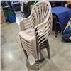 Image 1 : 6 GRACIOUS LIVING BEIGE PATIO CHAIRS, STACKING
