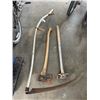 Image 1 : BUNDLE OF TOOLS: SCYTHE, AXE LOPPER AND SLEDGE
