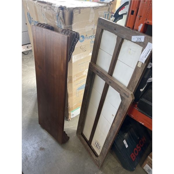 OLD TILE BACK FOR WASHSTAND, AND PARTS