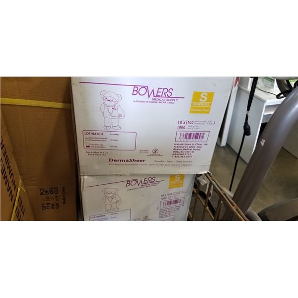 TWO CASES OF SIZE SMALL BOWERS POWDER FREE DISPOSABLE GLOVES