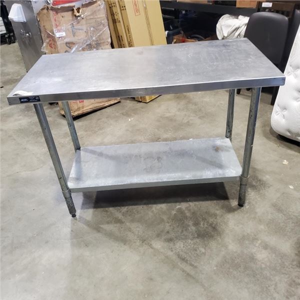 STAINLESS TWO TIER SHOP TABLE, 24 X 48 INCH