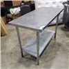 Image 2 : STAINLESS TWO TIER SHOP TABLE, 24 X 48 INCH