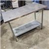 Image 4 : STAINLESS TWO TIER SHOP TABLE, 24 X 48 INCH