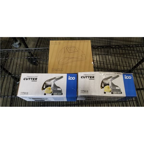2 ICO FRENCH FRY CUTTERS, AND PROFESSIONAL LED NAIL DRYER LAMP