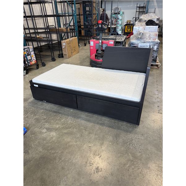 IKEA SINGLE SIZE BEDFRAME WITH STORAGE AND MATTRESS
