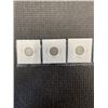 Image 2 : 3 CANADIAN SILVER WAR TIME WW2 DIMES 1943, 1944, 1945 .800 SILVER