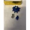 Image 2 : ROYAL BLUE RHINESTONE BROOCH AND EARING SET
