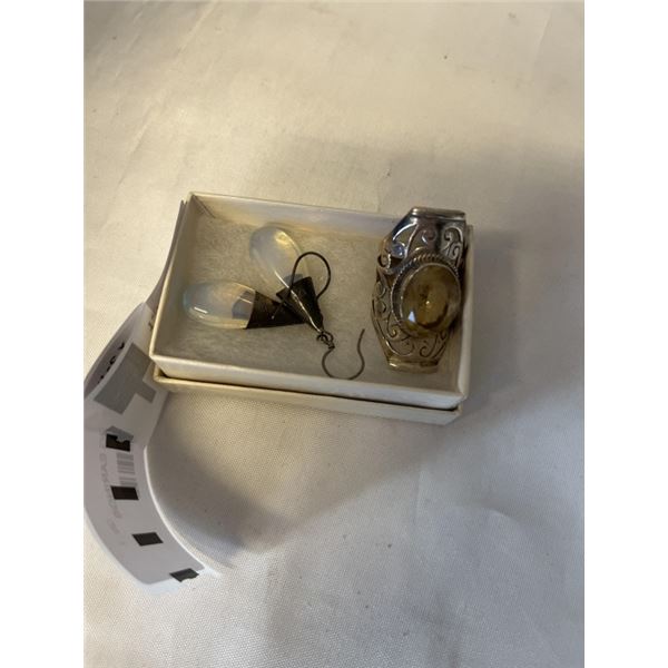 STERLING RING AND STERLING EARINGS