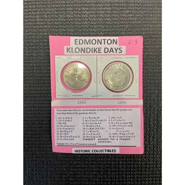 EDMONTON KLONDIKE DAYS COINS