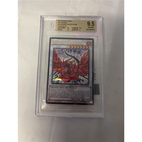 'BLACK ROSE DRAGON' GRADED 9.5 GEM MINT, 2017 YU-GI-OH! CARD