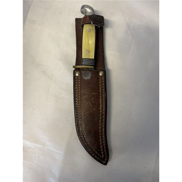 WESTERN KNIFE, BOULDER COLORADO WITH LEATHER SHEATH