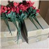 Image 3 : 4 SETS OF 6 NEW POINTSETTIA ARTICIAL FLOWER BOUQUETS