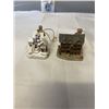 Image 1 : TWO MINIATURE DAVID WINTER FIGURES, "THE GRANGE" AND "EBENEZER SCROOGE'S COUNTING HOUSE"